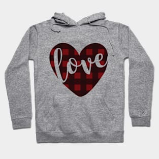 Buffalo Plaid Love Heart © GraphicLoveShop Hoodie